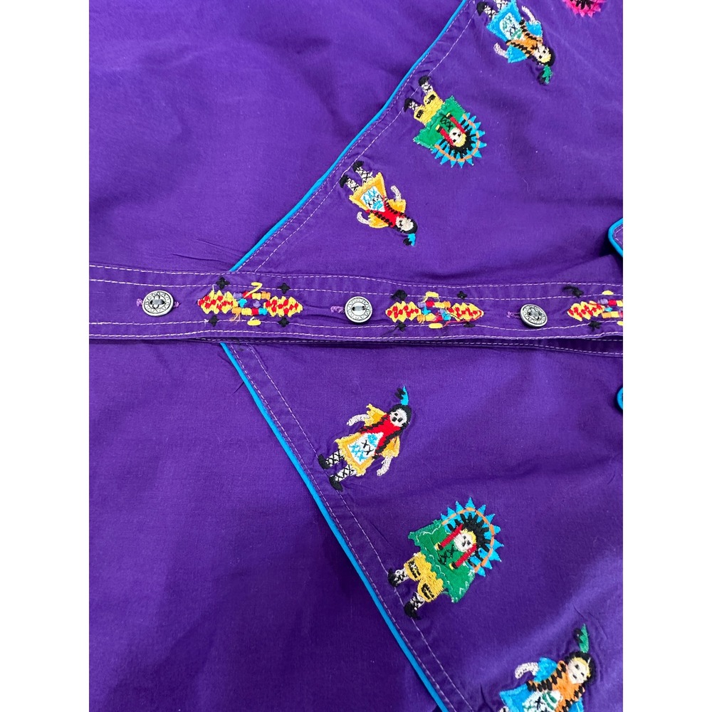 Western Wear Native American Embroidered Button Up Shirt‎ M - Picture 3 of 6